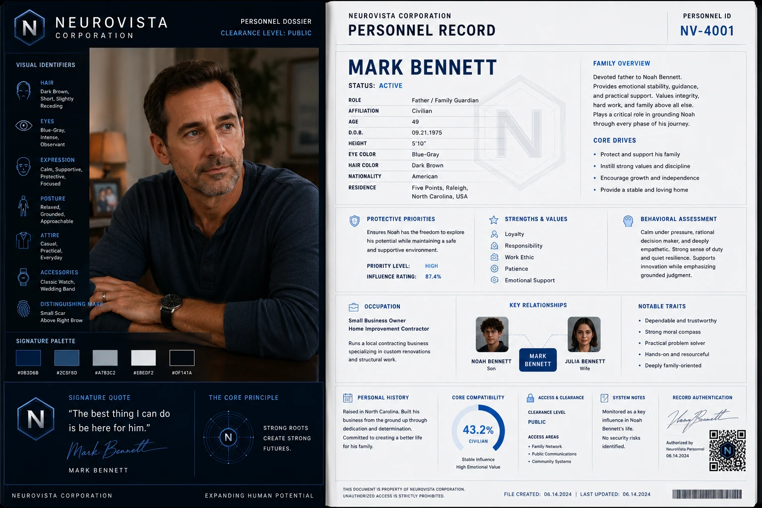 Mark Bennett personnel dossier